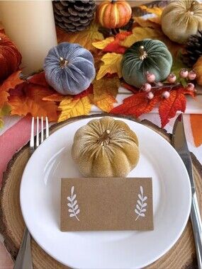 Assorted Velour Decorating Pumpkins Autumn Farmhouse Harvest Holiday Table 9 Pcs